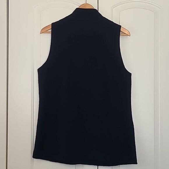 Chico's Boiled Wool Vest Navy Blue Size 1 (M) - Picture 8 of 13